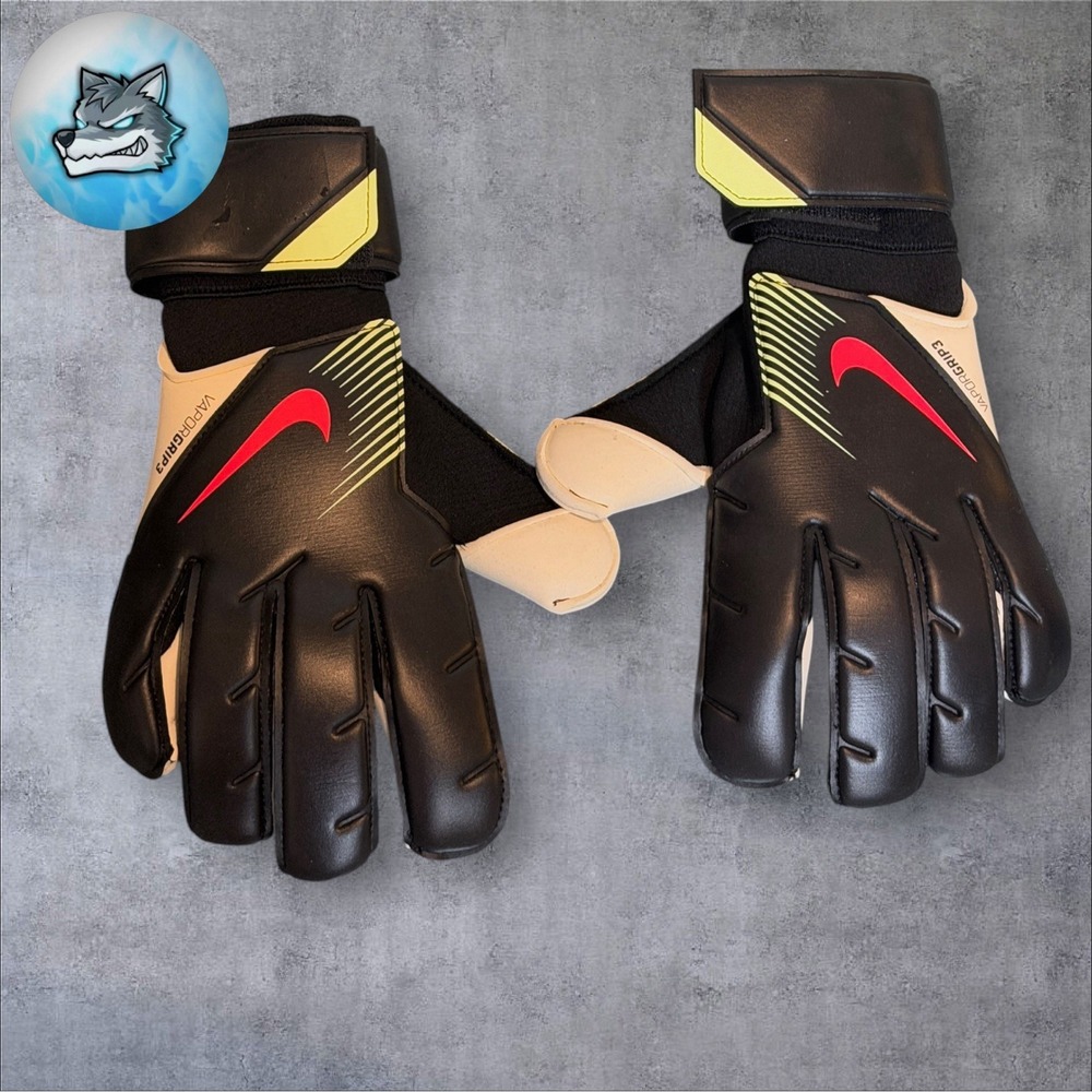 Nike Vapor Grip 3 Size 9 Promo 22 Goalkeeper GK Gloves FB2094-010 Black Red - Picture 2 of 5